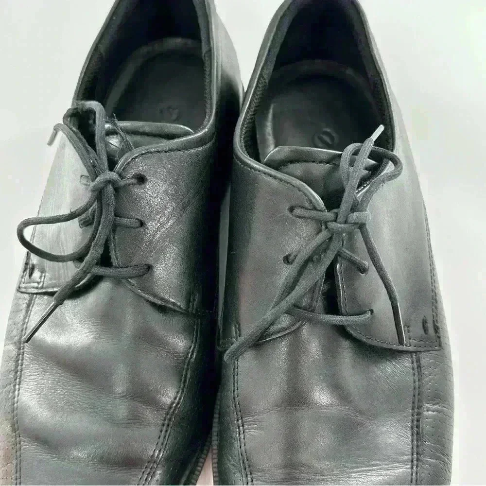 Ecco mens oxfords size 43 9.5 black leather bicycle toe Orthopedic comfort